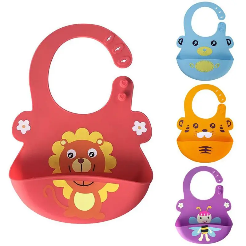 6 farben Heißer Baby lätzchen wasserdichte silikon fütterung baby speichel handtuch neugeborenen cartoon wasserdichte schürzen Baby Lätzchen