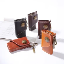 YIFANGZHE держатель кошелька для ключей, Премиум чехол для ключей из воловьей кожи с магнитной застежкой и двухслойным дизайном