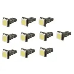 10 х Белый T5 5050 286 1 SMD светодиодный Манометр приборной доски лампы с плоским цоколем свет не подключению Can-шины 12 V