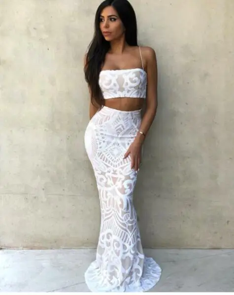 Missord 2019 Для женщин пикантные Off Shoulder Sequin Getrometry Два шт Набор Платья женские ретро элегантное платье макси FT18960-1