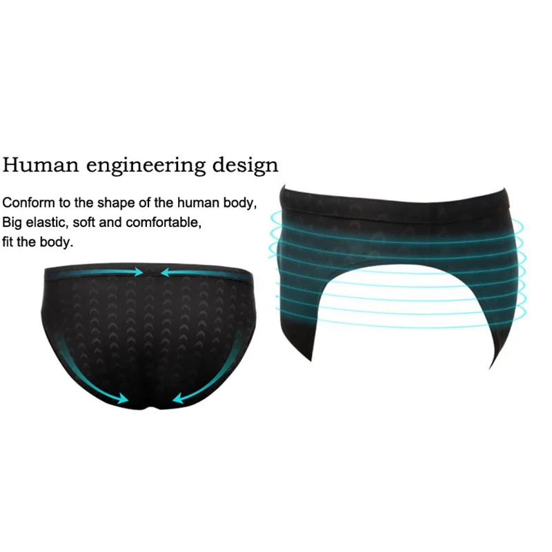 Men Professional Shark Skin Swim Competition Boxer Briefs Sport Trunks Sharkskin Shorts Swimwear KEEP DIVING Quick Dry Swimsuit