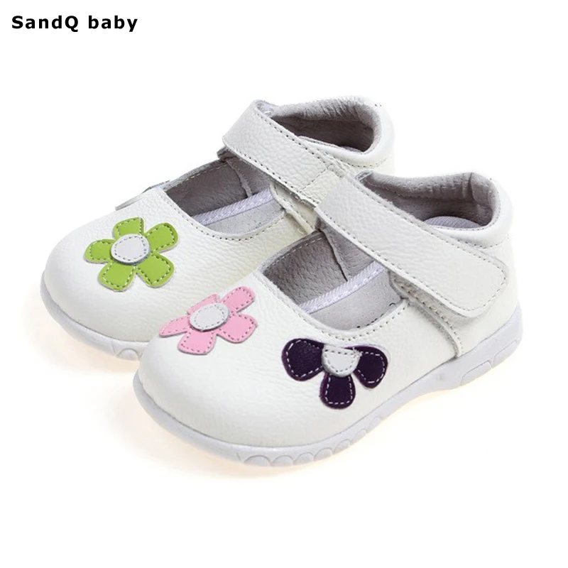 

Girls Princess Shoes 2016 Spring Genuine Leather Children Shoes for Girls Summer Flower Kids Sandals Velcro Baby Toddler Shoes