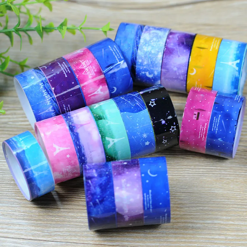 

1Pcs Diy Candy Night Sky Tape Decoration Roll Diy Washi Decorative Sticky Paper Masking Tape Self Adhesive Tape Scrapbook Tape