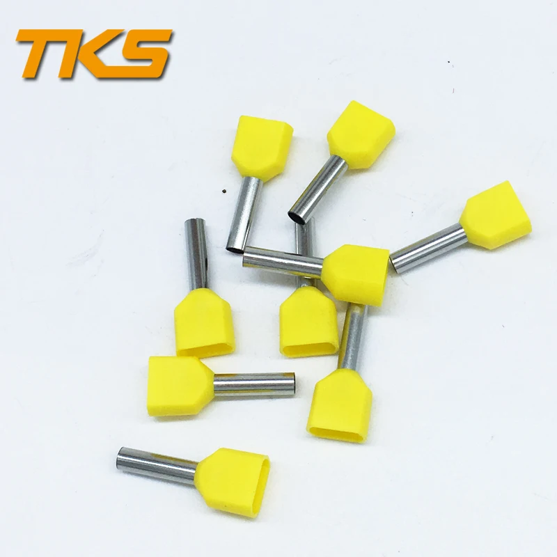TE2512 Терминал 2x22 AWG провода Bootlace наконечники для мм 2X0.5mm2. 8 рукав двойные клеммы |