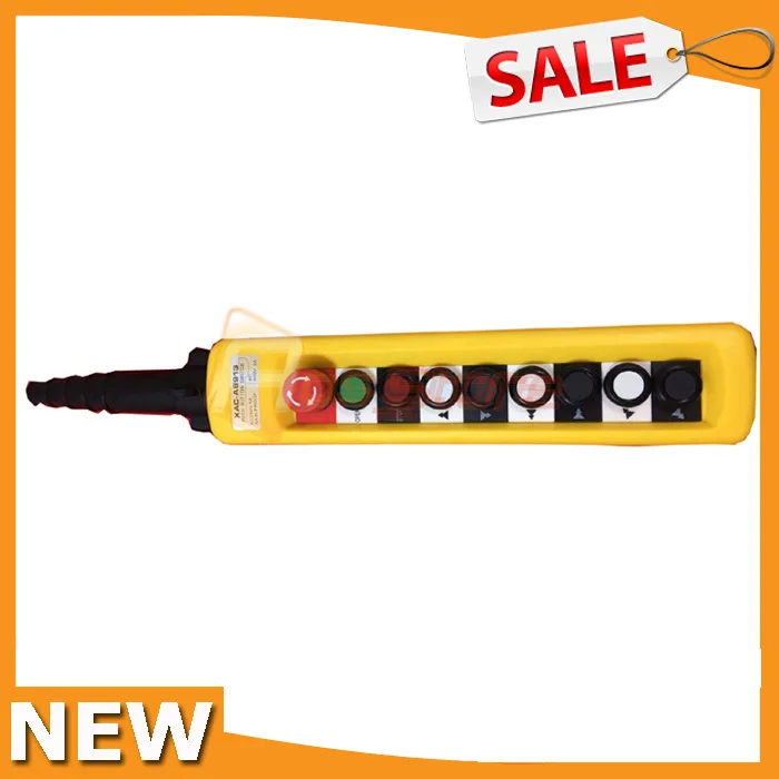 

XAC-8913 2 Speed Operators Hoist Crane 8 Pushbutton Pendant Control Station NEW Emergency Stop Buttons
