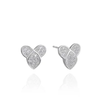 

Factory direct Korean creative personality 925 sterling silver studded zircon earrings female fashion retro jewelry