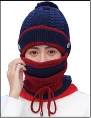 Лидер продаж, комплект из 2 предметов, зимняя шапка и шарф, женские теплые шарфы, шапка, плотная вязаная шапочка с помпоном, Подарочный