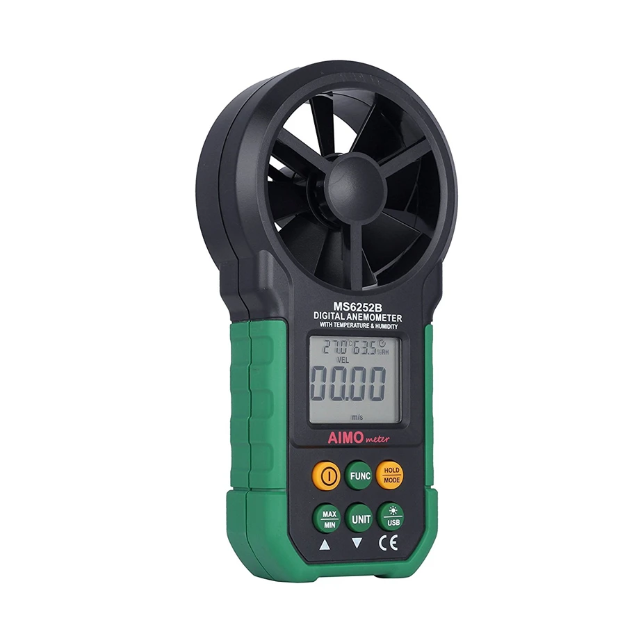 

Selling aimometer MS6252B Digital Anemometer T &Rh Sensor Air Wind Speed Velocity Meter USB Interface