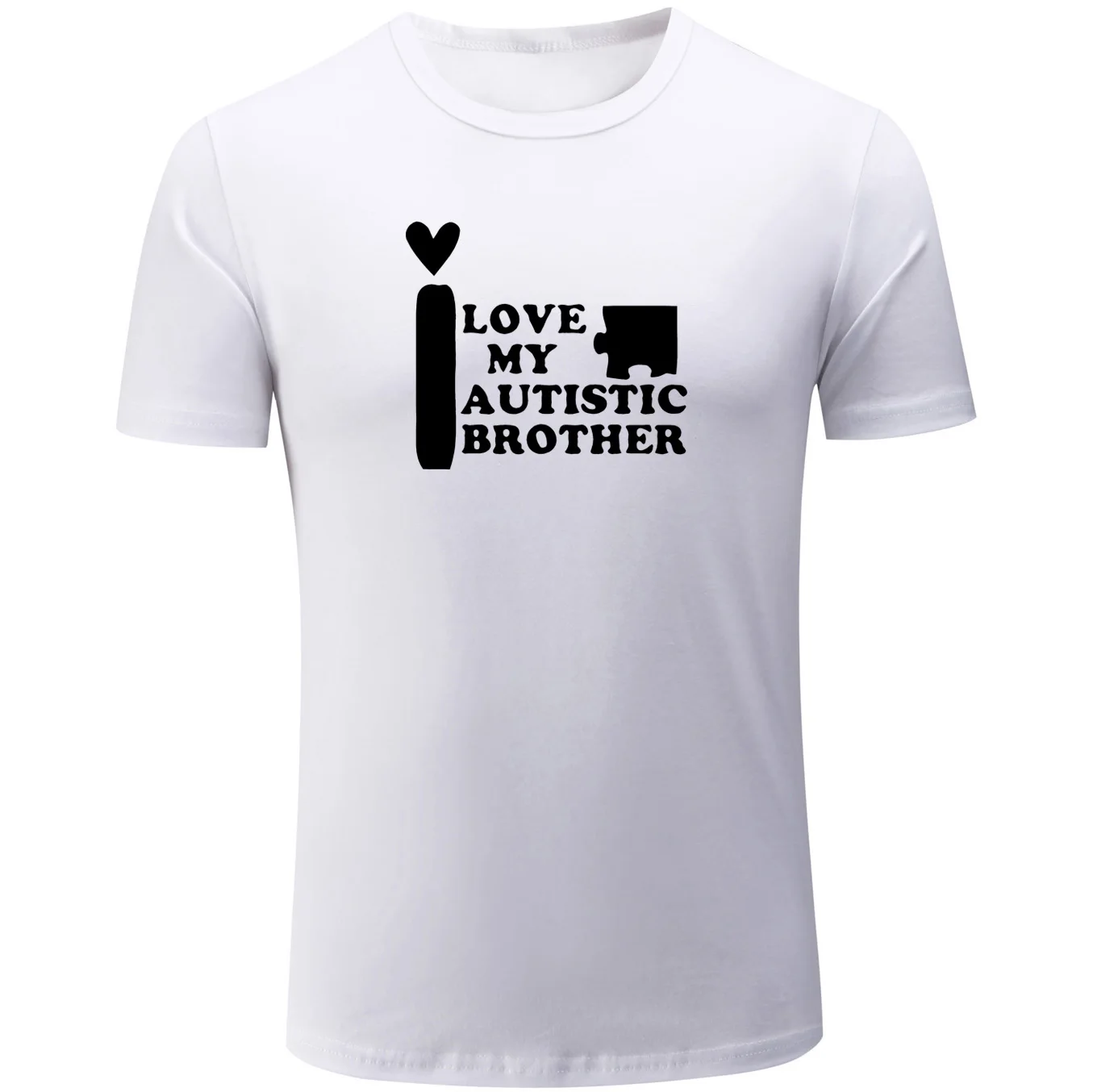 Kocham Mój Brat Autistic Druku mody Mężczyzna kobiet Unisex Krótki rękaw T-shirt Lato Tee koszulki Bawełniane T Shirt Szary Biały Czerwony