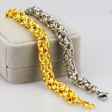 AMUMIU панк-рок, украшения высокого качества браслет в виде цепочки горячее золото цвет серебро Нержавеющая сталь велосипедный браслет HF025