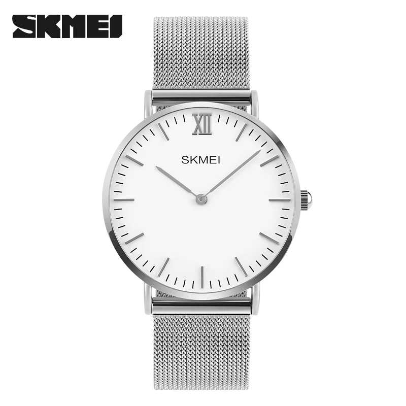 2018 SKMEI Luxury Brand Men Watch Ultra Thin Stainless Steel Clock Male Quartz Sport Watch Waterproof Casual Wristwatch Relogio 