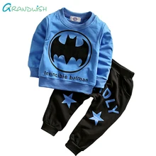 Grandwish Enfant Garçon Vêtements Ensemble Batman Costume pour un Garçon Enfants de Bande Dessinée Costume Enfants Survêtements Enfants Tops + Pantalon 24 M-6 T, SC742