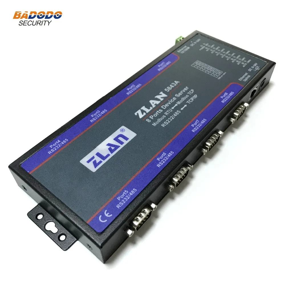 ZLAN5843A 8 портов RS232 RS485 в Ethernet конвертер промышленные несколько последовательных устройств сервер переключатель Modbus шлюзы функция