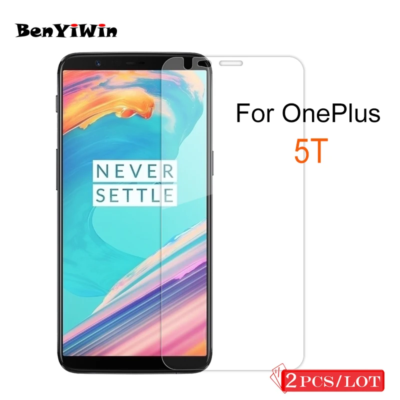 

2 PCS 9H Tempered Glass Scratch Proof Protective Film Case for OnePlus 5T 1+5T Toughened Screen Protector for One Plus 5T A5010