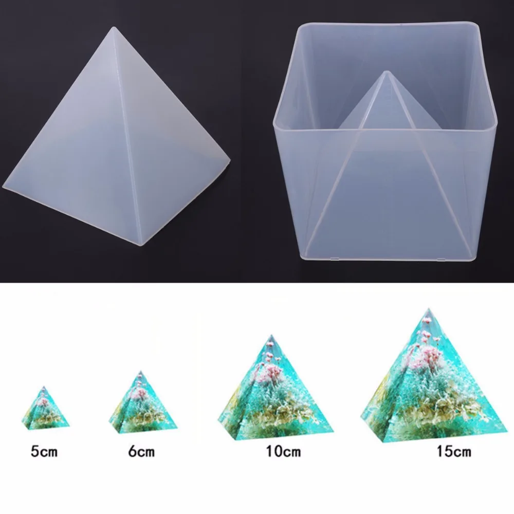 50MM DIY Triangular Pyramid Jewelry Making Mold Pendant Silicone Resin Craft S4 