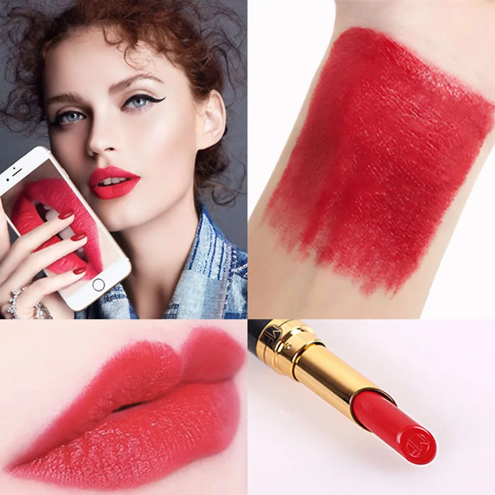 12 Colors Matte Velvet Glossy Lipstick Lip Balm Waterproof Lasting Sexy Red Nude Lip Tint Korean Makeup Cosmetic TSLM2