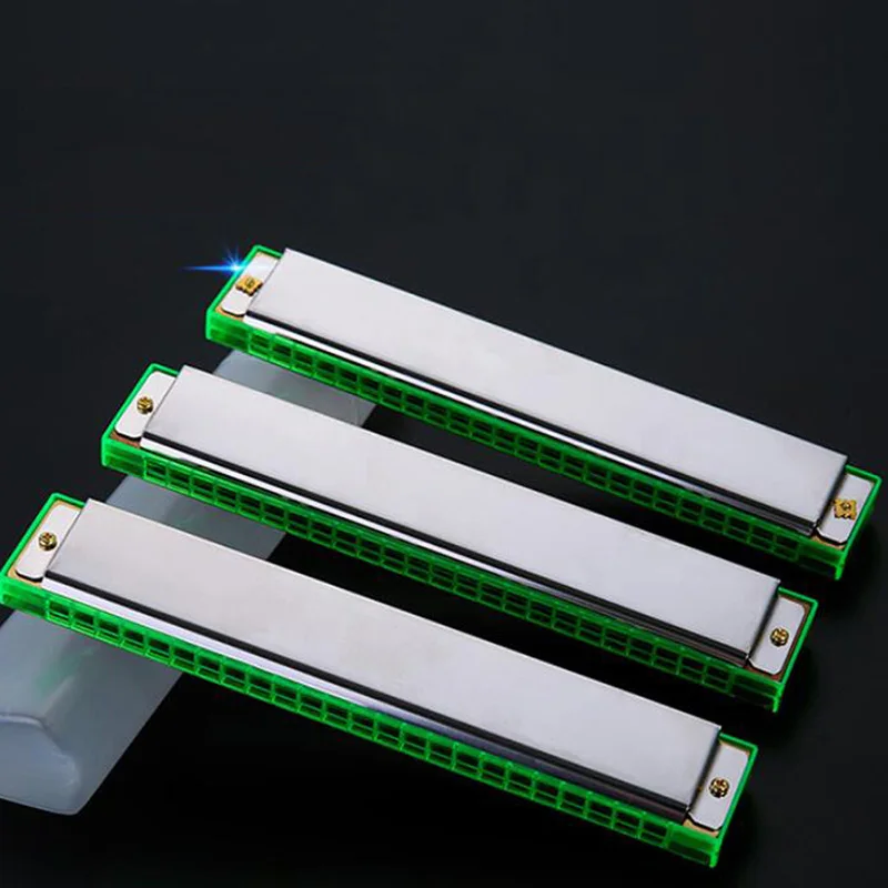 24 Hole Harmonica Double Row Copper Core For Students Beginners Stainless Steel Musical Instruments Accessory | Спорт и развлечения