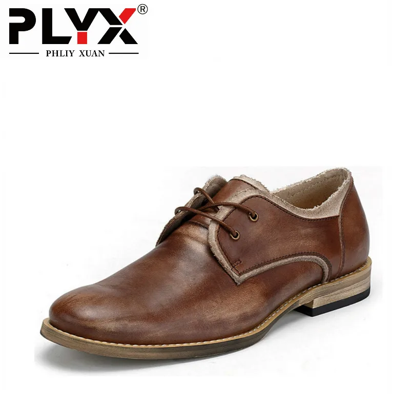 

PHLIY XUAN New 2018 Plus Size Men Casual Shoes Genuine Leather 100% Handmade Male Chaussure Homme