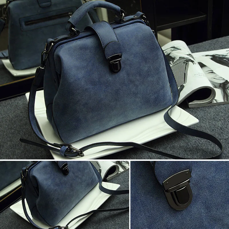 

New Style Women Handbags Fashion Doctor Bags PU Leather Vintage Shoulder Crossbody Messenger Bag
