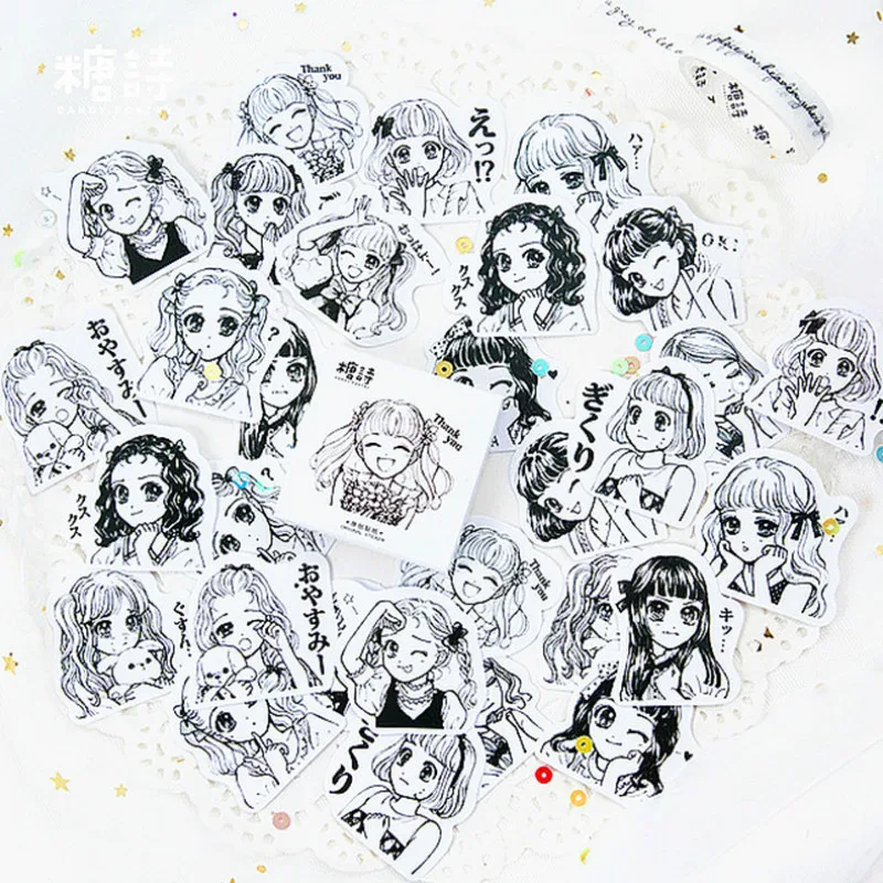 

2018 New White Scan Girl Memo Pad Diary Stickers Pack Posted It Kawaii Planner Scrapbooking Stationery Escolar School Supplies