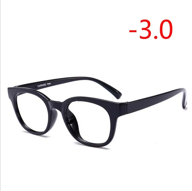 TR90 очки для близорукости для женщин и мужчин ретро овальные короткие очки для коррекции зрения литературные студенческие очки по рецепту-1,0-1,5 до-4,0 - Цвет оправы: Myopia 300