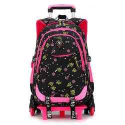 Детский школьный рюкзак-тележка съемные колеса туристические рюкзаки подняться лестницы ранцы дети тележка Bookbags Mochila Escolar
