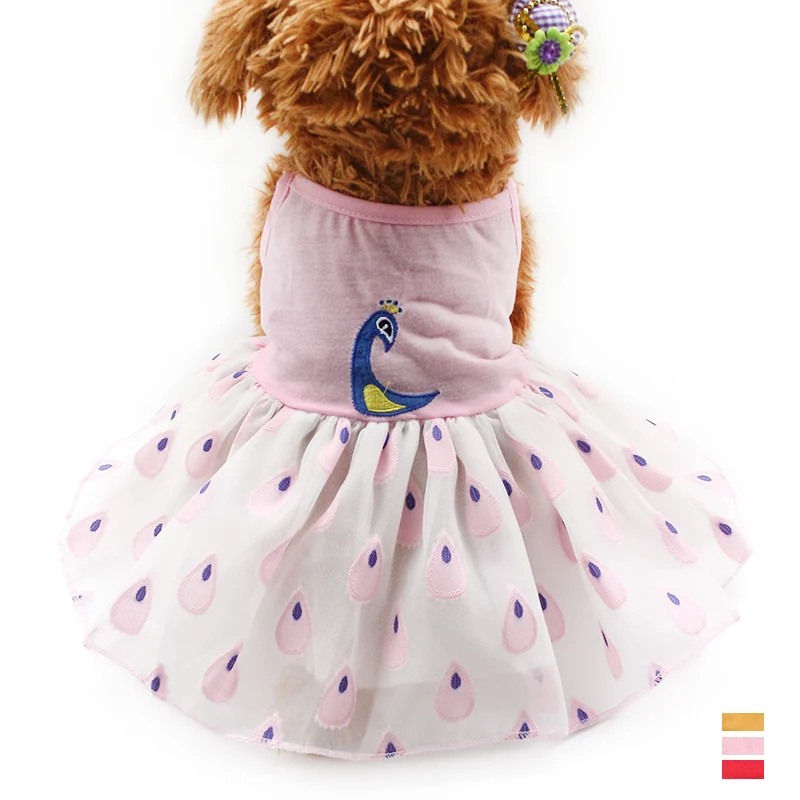 

Armi store Animals Peacock Pattern Design Dog Dresses Summer Princess Dress For Dogs 6071075 Puppy Clothing Skirt Supplies