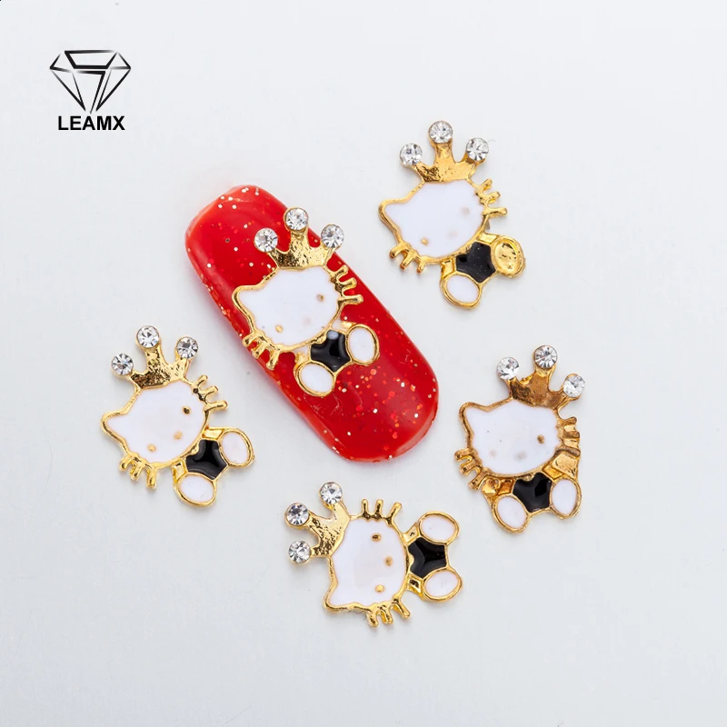 

10Pcs 3D Nail Art Decorations Metal Hello kitty shape Rhinestones Nails Charms Diamonds For Manicure Decor