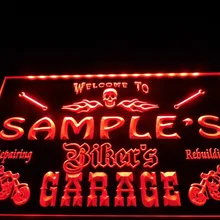 DZ051-именной индивидуальный Байкер гараж мотоцикл ремонт бар светодиодный неоновый светильник знак