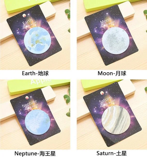 

24pack/lot Mysterious planet design round mini convenient Memo Notepad/sticky notes/Students' gift prize/office school supplies
