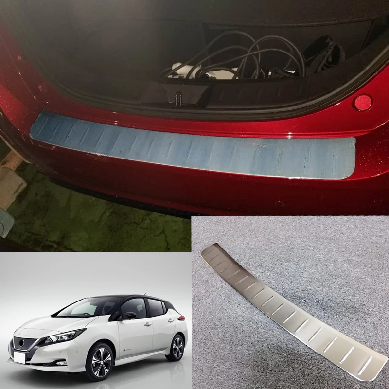 

Stainless Steel Exterior Rear Bumper Boot Trunk Fender Plate Cover Trim 1pcs For Nissan Leaf 2018