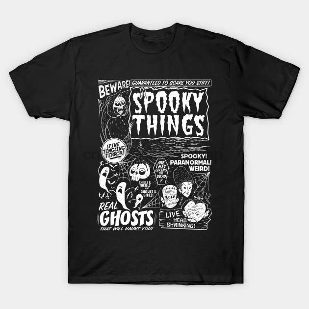 

Men Short sleeve tshirt Spooky Things Halloween T Shirt Women t-shirt