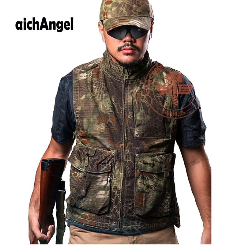 

High Quality Rattlesnake python camouflage multi-pocket vest male Army fans outwear field combat uniforms CS tactical vest