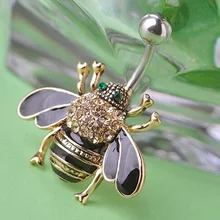 Коричневая эмаль, ювелирное изделие для пирсинга пчелы для женщин, Сексуальные Ювелирные изделия, модные новые летние Стильные Кольца для пупка, стразы для пирсинга