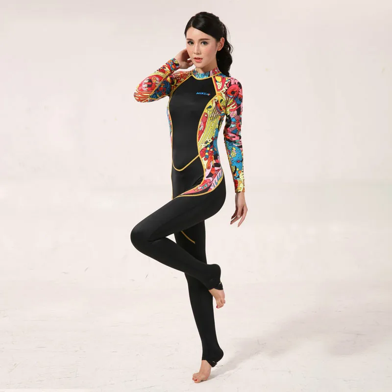 Hisea Seac Women's Lycra Wetsuit Full Body Jumpsuit with Hood | Dive Skins Rash Guards Fabric Surfing Suit | One Piece Swimwear image 5