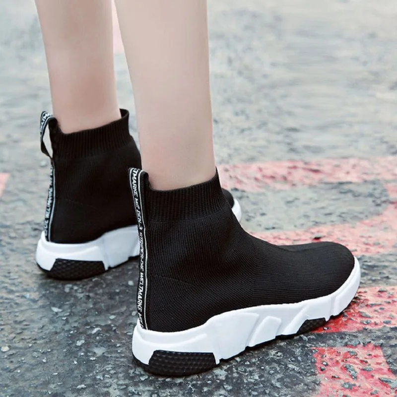 

women stretch sock boots Hip hop fashion breathable spring and autumn platform Sneakers Comfortable light casual shoes 8h46