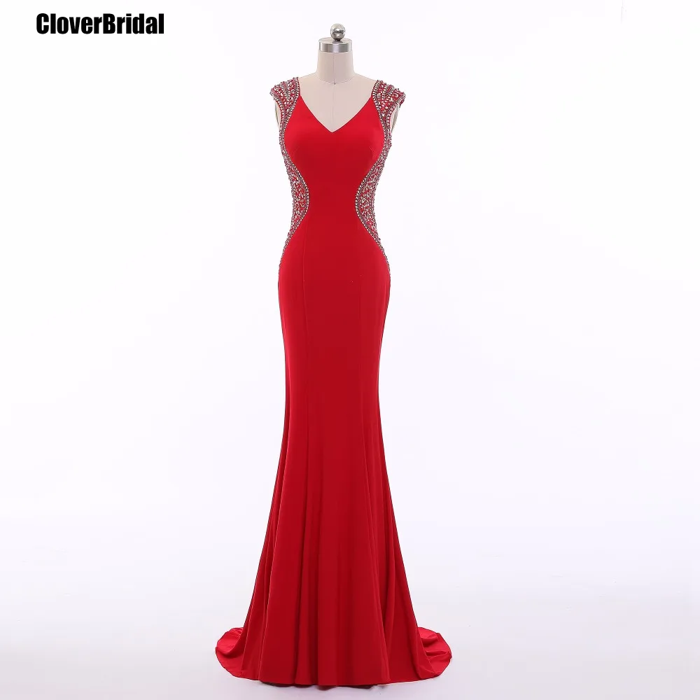 Женское вечернее платье CloverBridal высококачественное красное для свадьбы 2017
