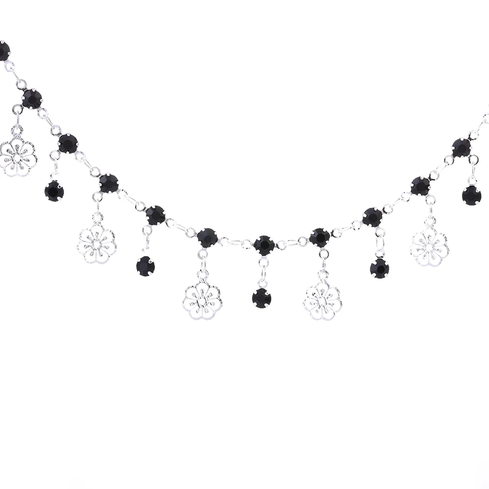 

2018 New Arrival Plum blossom Choker Necklace For Women Black Beads Flower Necklace Pendant Collier Femme Jewelry ZW156