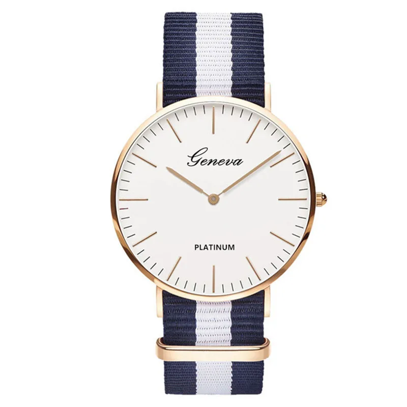 

Top Luxury Brand Stripe Nylon Band Watch Men Quartz Wristwatch Casual Lady Woman Watch Montre Femme Reloj Mujer Horloges
