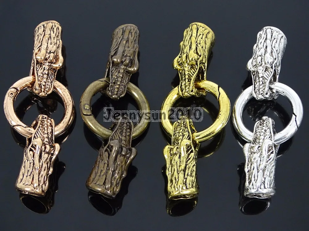 

Bracelet Necklace Cord End Clasp Solid Metal Crocodile Head Gold Silver Bronze Rose Gold 50Pcs/Pack