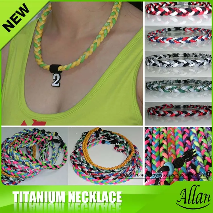 2017 braided titanium baseball necklace titanium necklacein