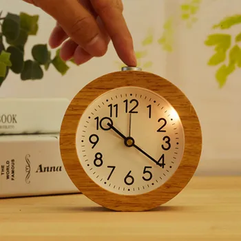 

Protection Luminous Simple Office Decoration Cute Multi-purpose Dial Number Round Clock Silent Alarm Clock Wood Environmental