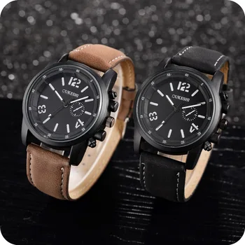 

New OUKESHI Quartz watch Men sport Military Watches Men Corium Leather Strap army wristwatch clock Waterproof Relogio Masculino