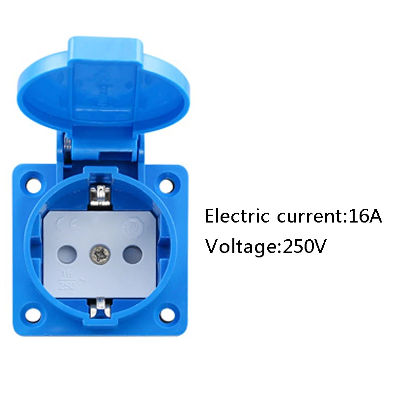 IP44 немецкая водонепроницаемая розетка 16A250V Европейская Пылезащитная 50x50 мм