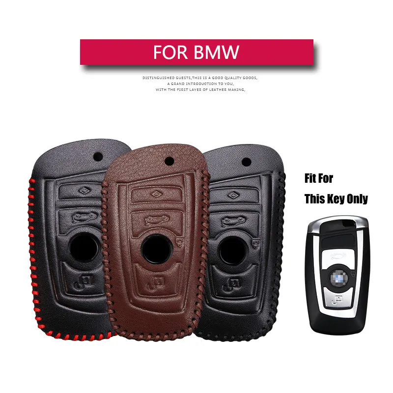 

Genuine Leather Car Key Case Cover Shell Protector For BMW 520 525 f30 f10 F18 118i 320i 1 3 5 7 Series X3 X4 M3 M4 M5