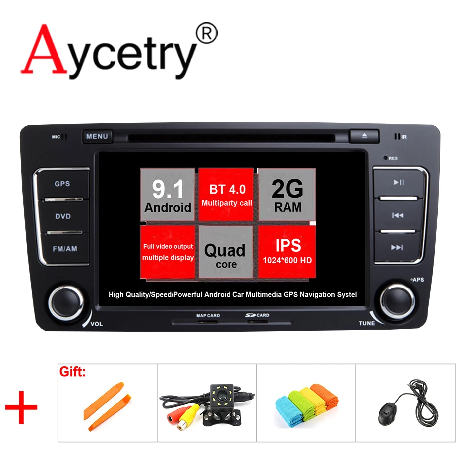 

Aycetry!IPS! 2 din Android 9.1 Car multimedia dvd player Stereo GPS Navigation For SKODA Octavia 2009-2013 auto radio FM audio