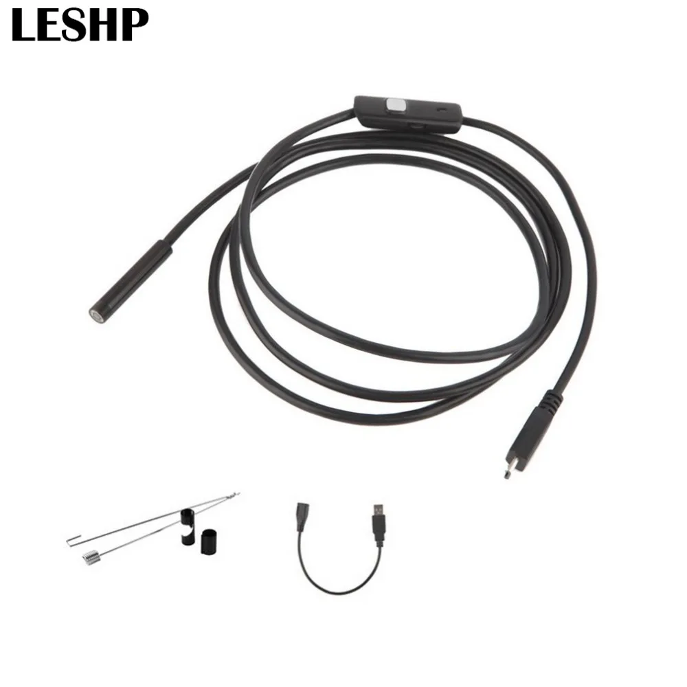 

LESHP 7mm Lens 3.5m Endoscope Camera Cable Waterproof Mini USB Inspection Borescope Camera For Android 640*480 Phones1280*720 PC