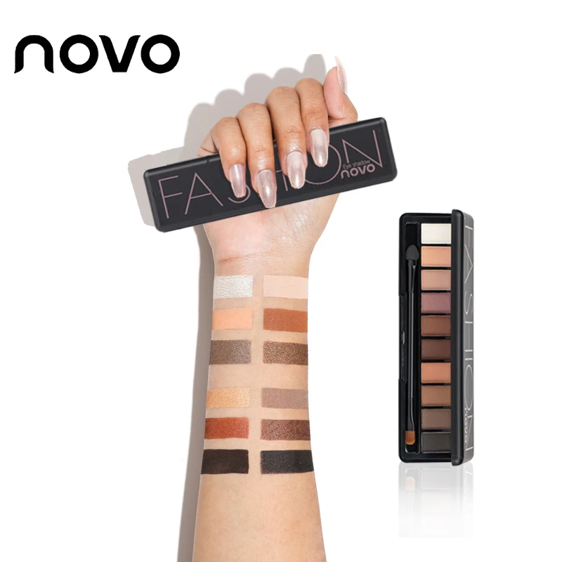 

NOVO Eye Shadow 10colors Natural Fashion Shimmer Matte Eyeshadow Palette Makeup Professional naked Make Up Nude Basic Eye Shadow