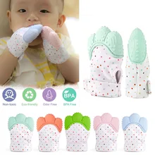 Горячая Распродажа безопасные силиконовые детские рукавицы для прорезывания зубов перчатки для прорезывания зубов конфетные обертки звуковые Прорезыватели G0150