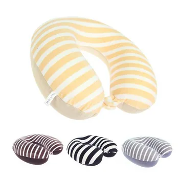 

Microbeads U Shaped Neck Pillow Stripe Printing Massage Comfortable Travel Pillow Cushion Almohada Polyester Kissen Decorative